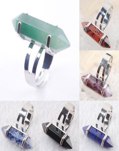 

wojiaer hexagon rings natural turquoise lapis lazuli gemstones healing reiki chakra beads ring 20mm adjustable bx3029015344, Golden;silver