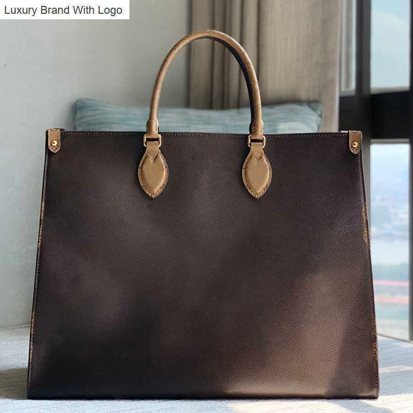 

bag handbags totes delicate knockoff designer tote bag onthego gm 41cm genuine leather shopping bag m45320 yl006 0lbl, Black
