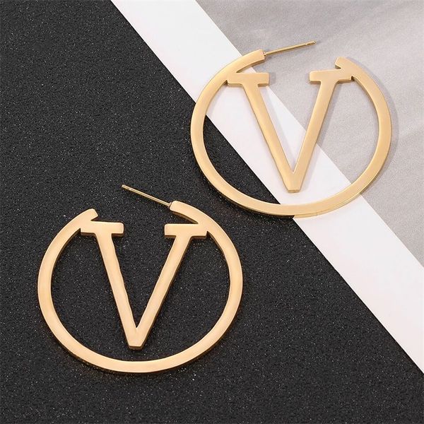 

women stud earring big gold earrings designer for woman luxury set earrings brand letter design earrings designer jewelry fashion designer e, Golden;silver