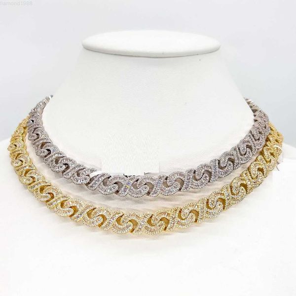 

5a cz infinity cuban chain necklace hip hop gold rhodium plated iced out bling cool men boy jewelry, Silver