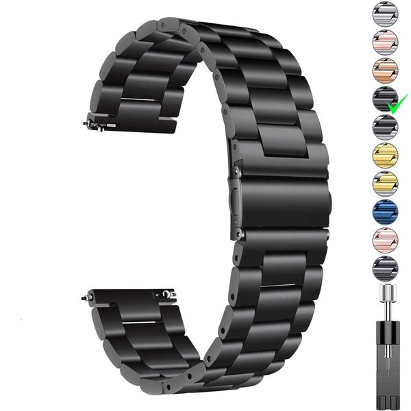

watch bands 18mm 22mm 20mm 24mm strap for galaxy gear s3 band watch 3 42 mm active2 steel for huawei gt 2 amazfit bip gtr 2 230411, Black;brown