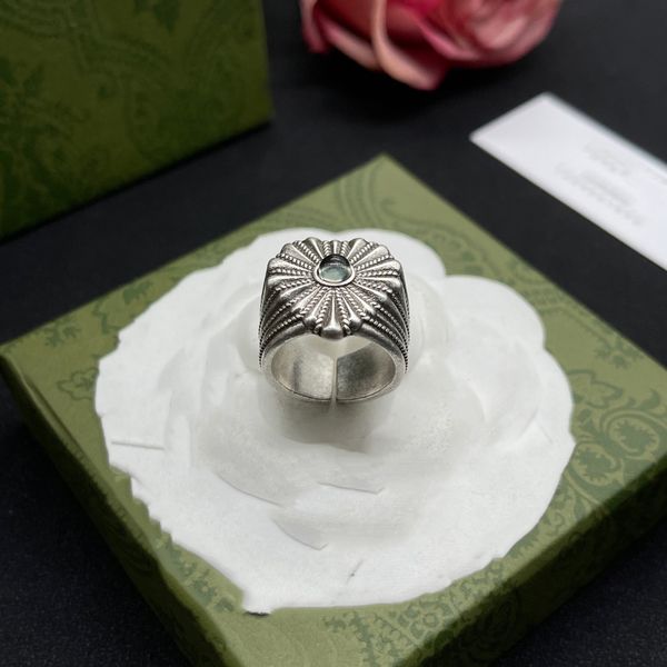 

luxury brand designer with side stones ring ggity trend women fashion jewelry metal letter double g logo crystal engagement ring men fgwe23, Silver