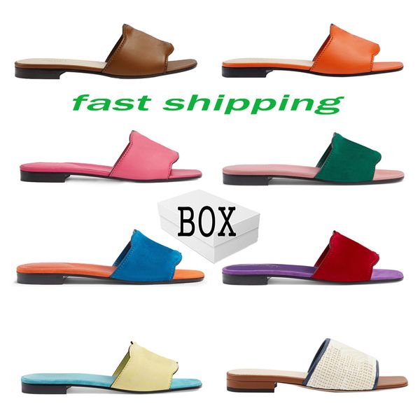 

2023 womens beach slippers famous classic flat heel summer designer fashion flops leather lady brand slides famale shoes l bath ladies sanda, Black