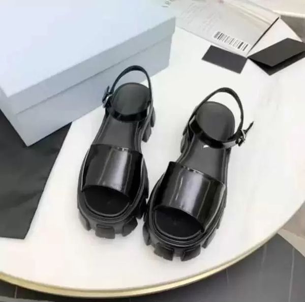 

summer classic brand shoe lady platform sandals woman high heels female platforms pumps women ankle strap women's wedge shoes summer lu, Black