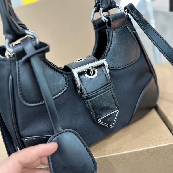 

luxury new strap hangbag designer bag folding gift box metal dinner bag middle underarm pack black belt bags cross body luxury classic gift