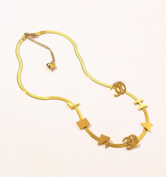 

womens necklace choker chain 18k gold plated stainless steel designer letter necklaces pendant statement fashion wedding jewelry a7962936, Silver