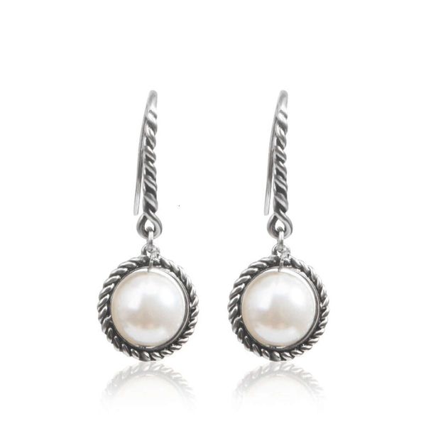 

Classic DY Earrings jewelry designer top fashion accessories Earring Imitation Pearl 10MM Earrings with Wind Button Thread DY Jewelry Accessories High quality