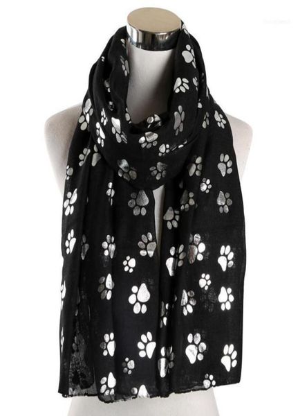 

scarves 2021 fashion cat dog print scarf women foil sliver bronzing black beach wraps for ladies shiny glitter stole shawl17195024, Blue;gray
