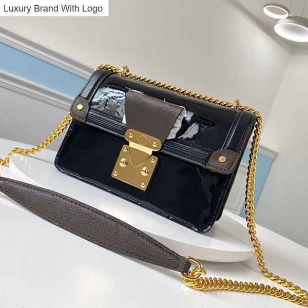 

bag handbags shoulder bags high imitation designer chain bag genuine leather crossbody bag 21cm zl094 b4gs, Black