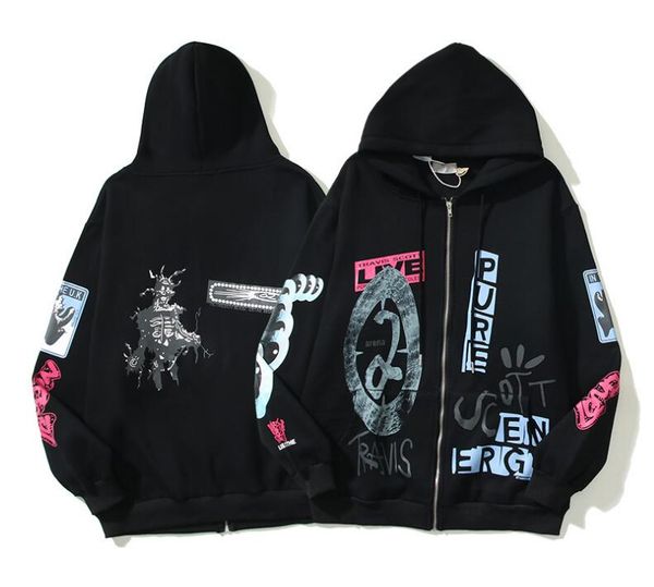 

tr363 o2 man sweatshirt women hooded zip up cardigan mens hoodie jumper designer hoodies streetwear men's clothing, Black