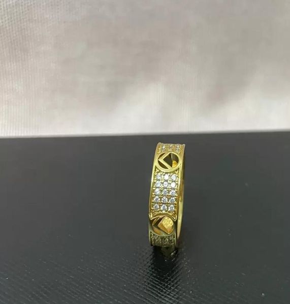 

fashion women gold bracelet designer ring inlay full diamonds luxury jewelry rings engagements2786442, Silver