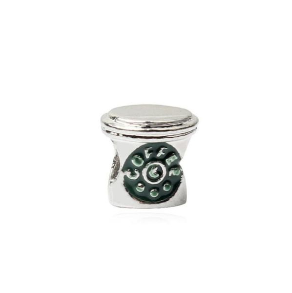 

painted coffee cup charm bead big hole fashion women jewelry european style for diy bracelet necklace bangle panza0071907969870, Bronze;silver