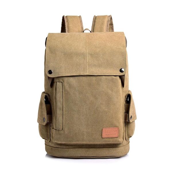 

2023 school bags selling retro vintage waterproof custom canvas college backpack daily bag