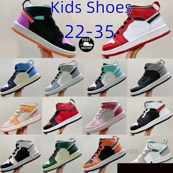 

kids shoes designer basketball boys high sneakers jumpman running sport shoe kid youth toddlers trainers children athletic outdoor sneaker g, Black