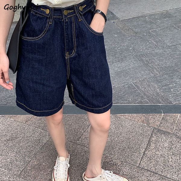 

women's shorts baggy denim shorts women's simple adjustable waist solid boyfriend soft fashion student daily retro classic casual, White;black