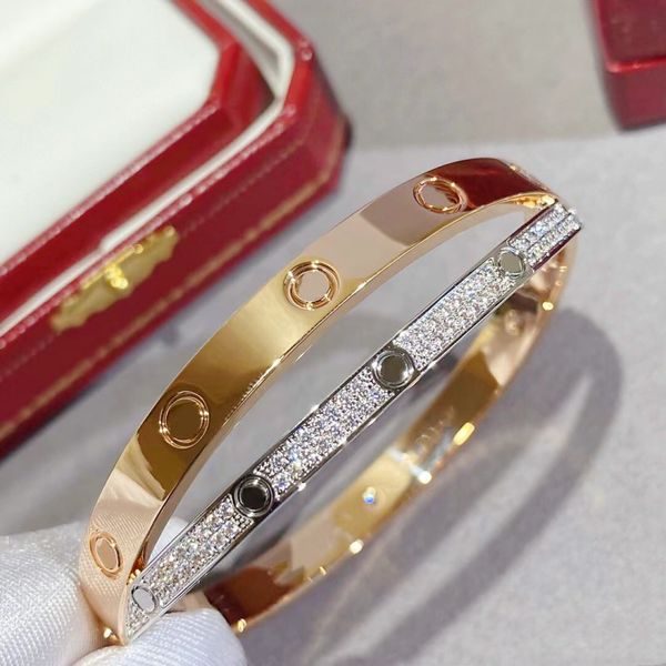 

fashion layer full diamond love bracelet high end luxury fashion screwdriver bracelet designer bracelet men and women titanium steel christm, Golden;silver