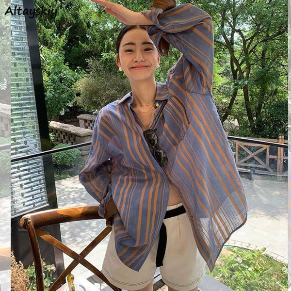 

women's jackets women's spring summer thin sunscreen stripes checkers korean fashion loose casual simple chemistry women's fa, Black;brown