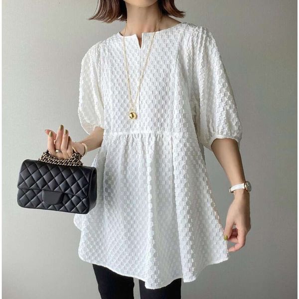 

Embossed Design Short Sleeve Vintage Blouse Shirt T-shirt Top Fashion Tops Y2k Clothes Women Summer Clothing Woman Shirts Y2k, Black