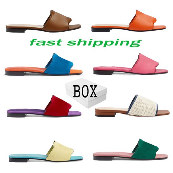

2023 womens beach slippers famous classic flat heel summer designer flops leather lady brand slides famale shoes l bath ladies sandals large, Black