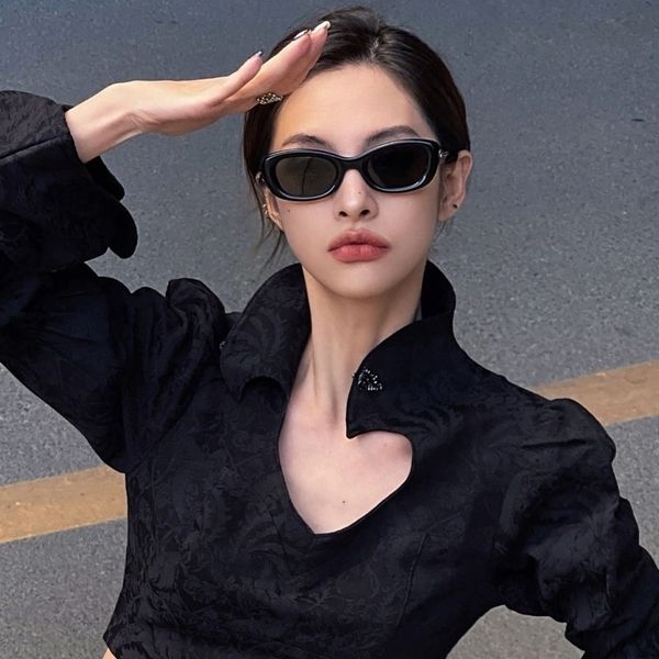 

sunglasses yuumi tambu sunglasse man designer goods luxury brand summer cat eye sun glasses oversized driver jennie goggles uv400 230411, White;black