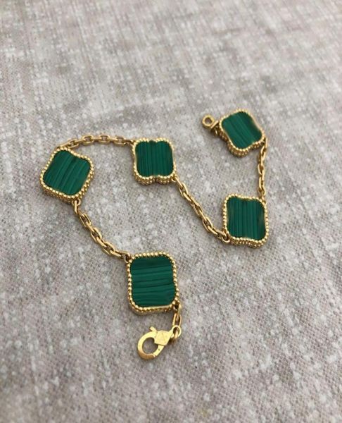 

100 925 silver designer charm bracelets clover classic bracelet fashion five flowers for man woman lucky flower motifs 4 leaf jew7006502, Golden;silver