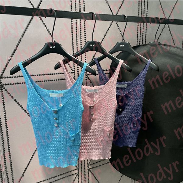 

women knits vest designer sling t shirts summer square neck sleeveless tank ladies clothing, Black