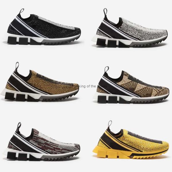 

box designer with shoes mens dg-sorrento sneakers designer shoes speed trainer women fashion stretch bands slip-on trainers two-tone rubber, Black