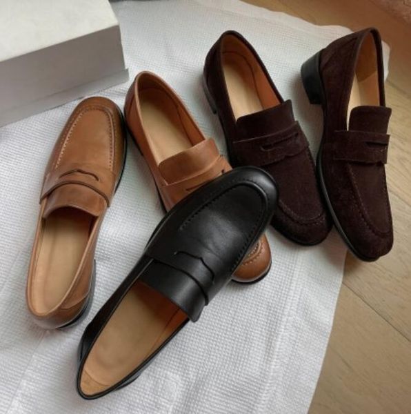 

brown black full grain leather loafers fashion vintage womens driving boats slip on flats