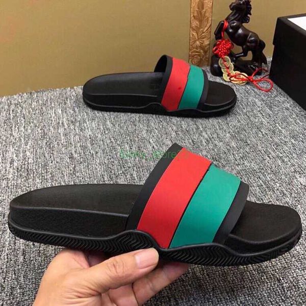 

designer rubber slides sandal flat letter fashion shoes beach flip flops luminous mens women slippers 36-46, Black
