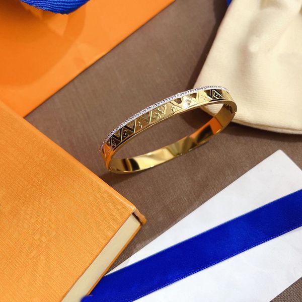 

ladies bracelet gold designer letter jewelry women faux leather wristband cuff fashion 18k gold plated stainless steel jewelry accessories s, Black