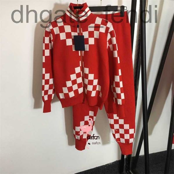 

men's tracksuits designermen's women's two piece pants new fashion square stitching suits knitted zipper cardigan sports wind, Gray