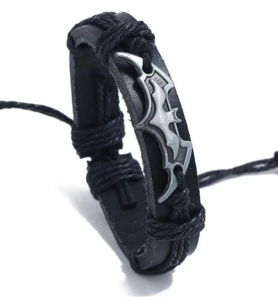 

new fashion 100 leather bracelet bat charm men bracelet fashion alloy charms bracelet jewelry party fine jewelry leather for unis5709537, Golden;silver