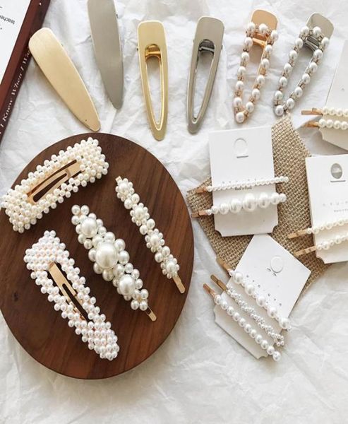 

ins fashion kids designer hair clips pearl gold girls barrettes hair pin boutique teenage girls barrettes children hair accessorie9641695, Slivery;white