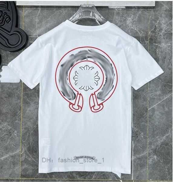 

chromes men's t-shirts new 2023 mens t shirt heart fashion ch letter sanskrit cross pattern designers pullover cotton tshirts 3sfi 16, White;black