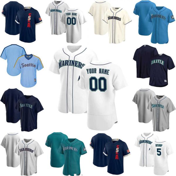 

custom jersey mens women youth seattle''mariners''5 braden bishop 60 brandon brennan 31 donovan walton 12 evan white bas, Blue;black