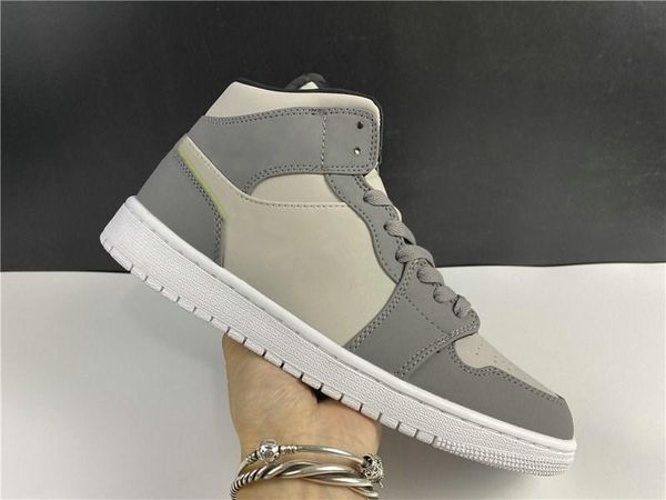 

2023 basketball shoes released jumpman 1 mid gunsmoke volt neutral grey white black fashion chaussures trainers good quality come with box