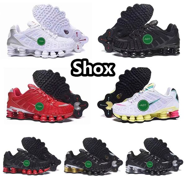 

shox tl mens shoes triple white black gold skeptas speed red metallic silver trainers sneakers for men size 40-46