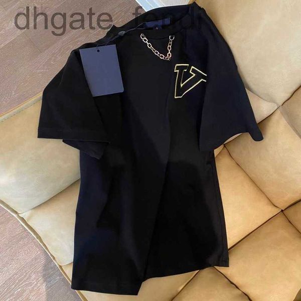 

men's t-shirts designer2022ss spring summer new high grade cotton printing short sleeve round neck panel t-shirt color black white size, White;black