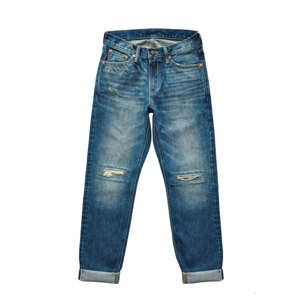 

men's jeans sauce zhan 315xx-sx01 tear jeans men's jeans sales denim jeans men's distressed destroy wash taper fit 15 ounces, Blue