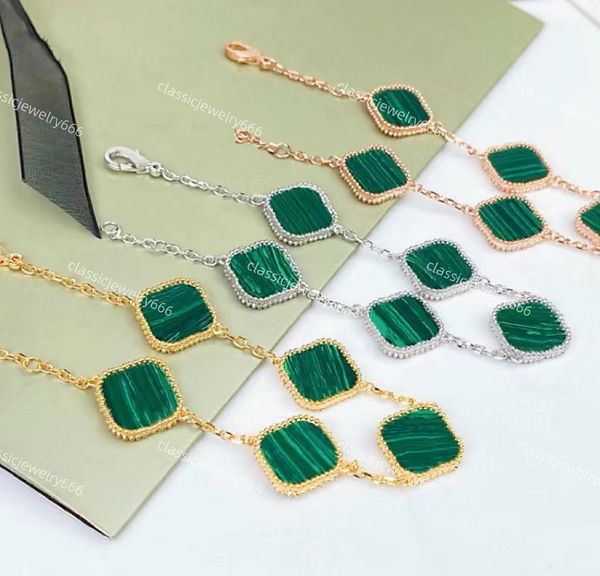 

fashion designer women's bracelet brand five flower chain bracelet 18k gold jewelry 316 stainless steel strap box, Black