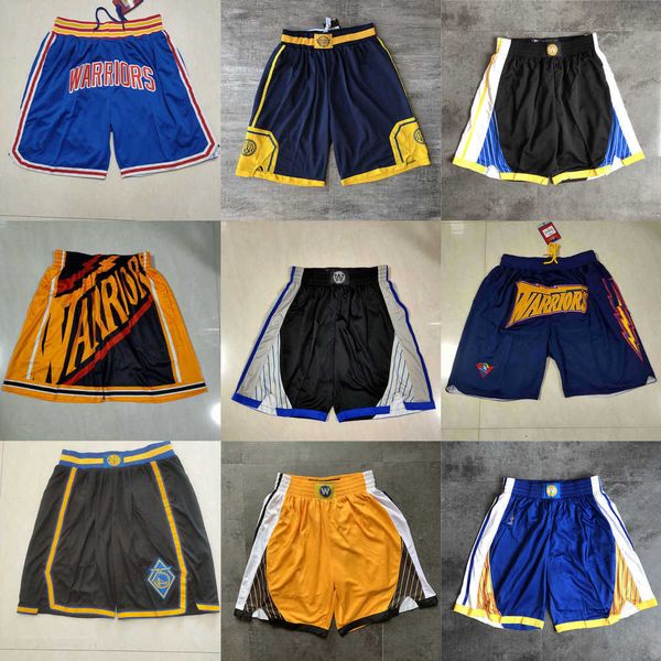 

golden state''warriors''men throwback basketball shorts pocket, Black