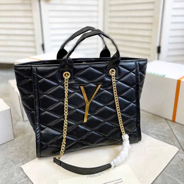 

new diamond totes bag lattice women designer bag y-letter luxurys handbags leather shoulder bags large shopping bags purse 230201