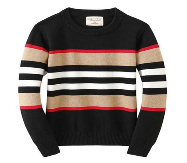 

spring autumn children stripe casual pullovers sweater round neck kids soft wool clothing for boys girls sweaters kids baby knitti6565720, Blue