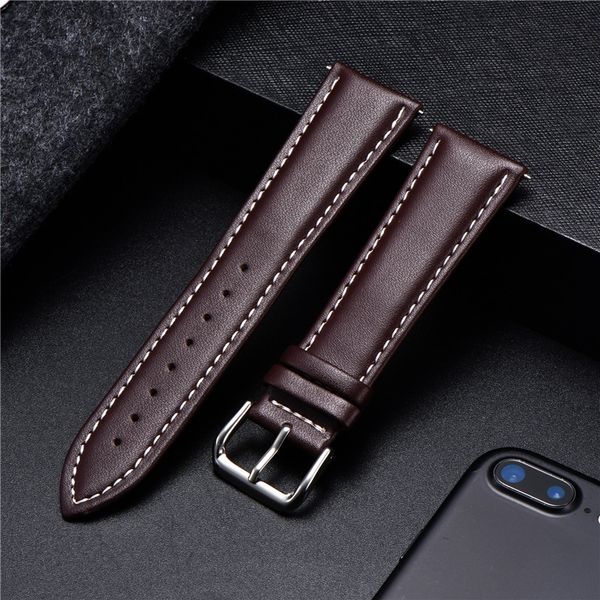 

watch bands business soft watchband genuine leather strap calfskin men women watch band watch accessories bracelet 16mm 18mm 20mm 22mm 24mm, Black;brown