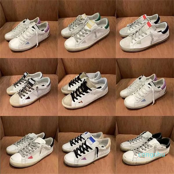 

golden brand casual shoes new release luxury Shoes Italy designer women sneakers super star Iuxury Sequin Classic goose white do-old dirty man Casual Shoe, Color3