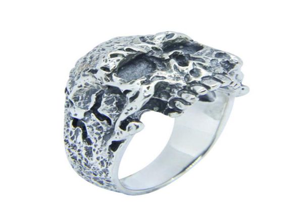 

925 sterling silver biker skull ring fashion jewelry size 715 men boys demon skull cool ring5344422