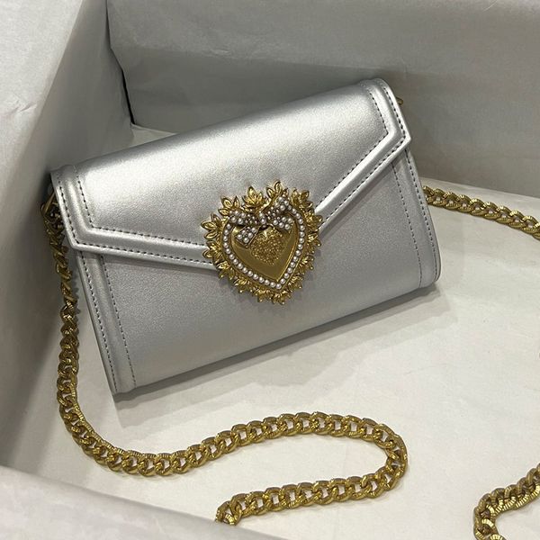 

chain crossbody bag flap messenger bags shoulder handbag evening clutch cowhide genuine leather gold jewelry heart badge flip purse magentic