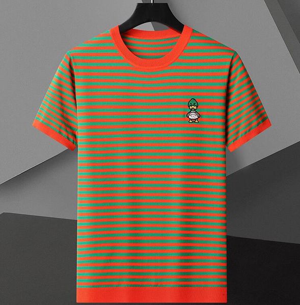 

lo766 designer t shirt summer short sleeve stripes duck embroidery men tshirt tee streetwear mens clothes, White;black
