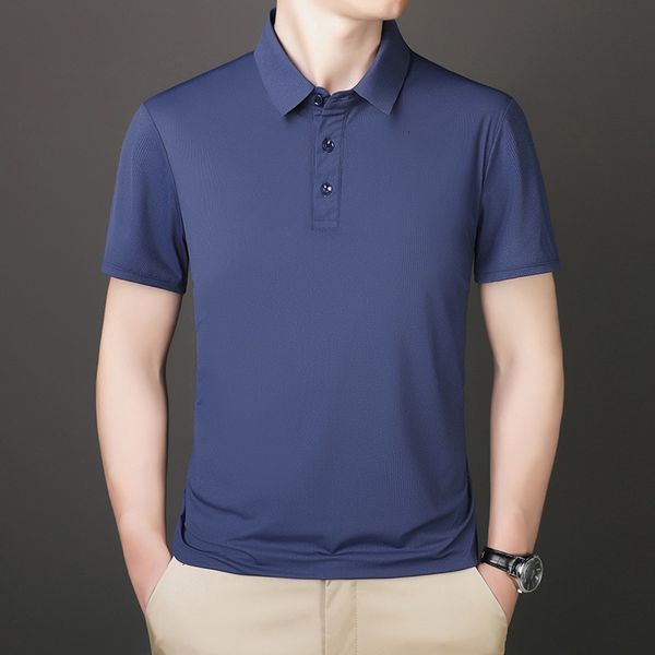 

men's polos summer ice silk men's short sleeve men's polo shirt business leisure quick drying t-shirt men's clothing 230, White;black