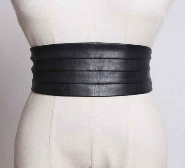 

multicolor black red pu leather elastic wide belt personality women new fashion tide allmatch spring 20214271682, Black;brown